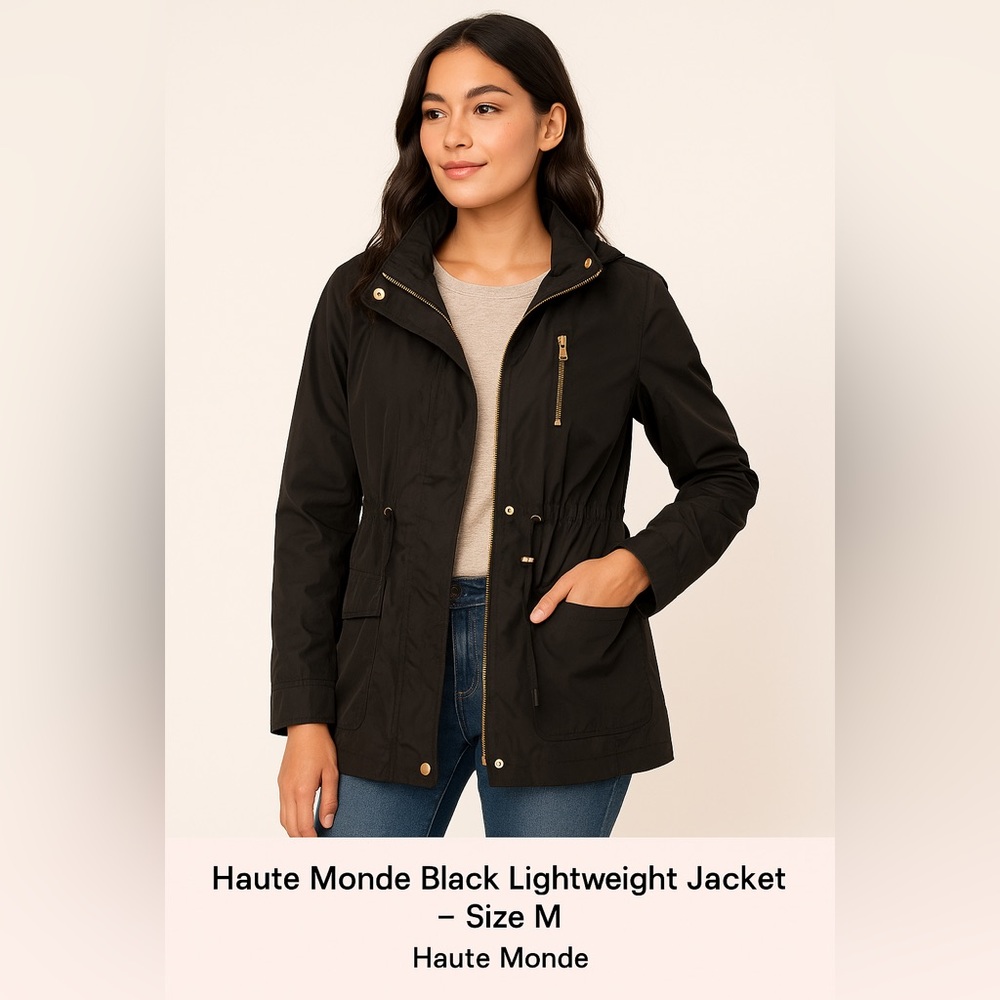 Haute Monde black Jacket with Gold Zipper